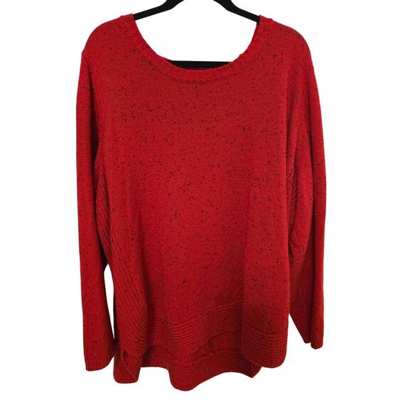 Lane Bryant Sweaters - Lane Bryant Long Sleeve Red Sweater Black Speckles Size 26/28